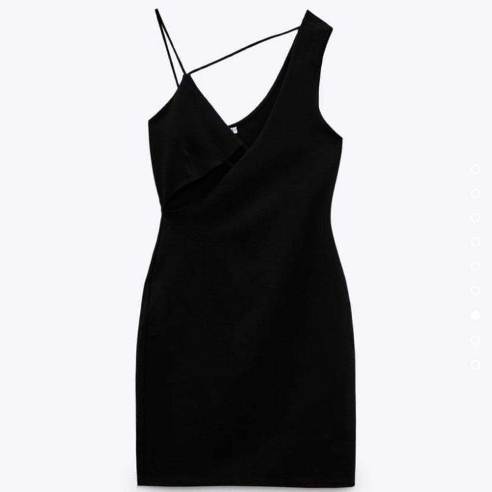 Zara Black One Shoulder Cut Out Dress